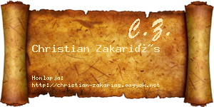 Christian Zakariás névjegykártya